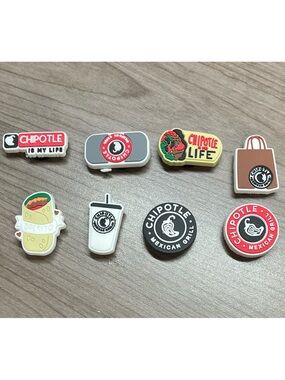 NEW Set of 8 Chipotle Croc Charms Jibbitz